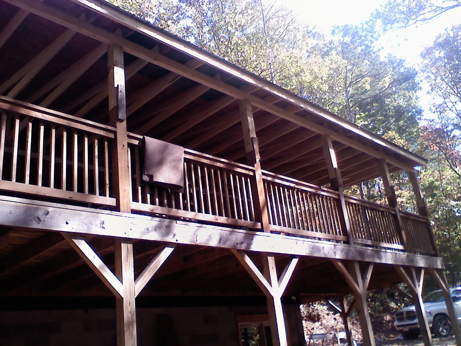 Timber framing under a new elevated porch and deck — Roof Leak Repair in Horseshoe Bay by Roofing Brothers